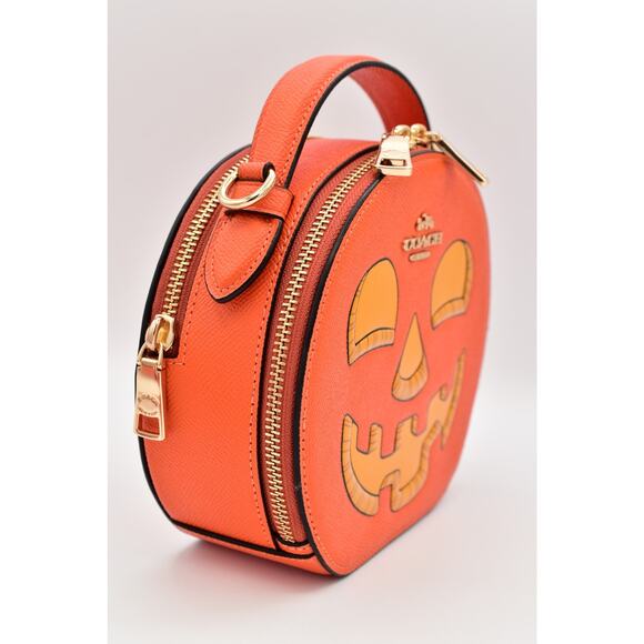 Coach Canteen Crossbody Bag Halloween Jack o Lantern Face Pumpkin CM768 2023 - Picture 7 of 12